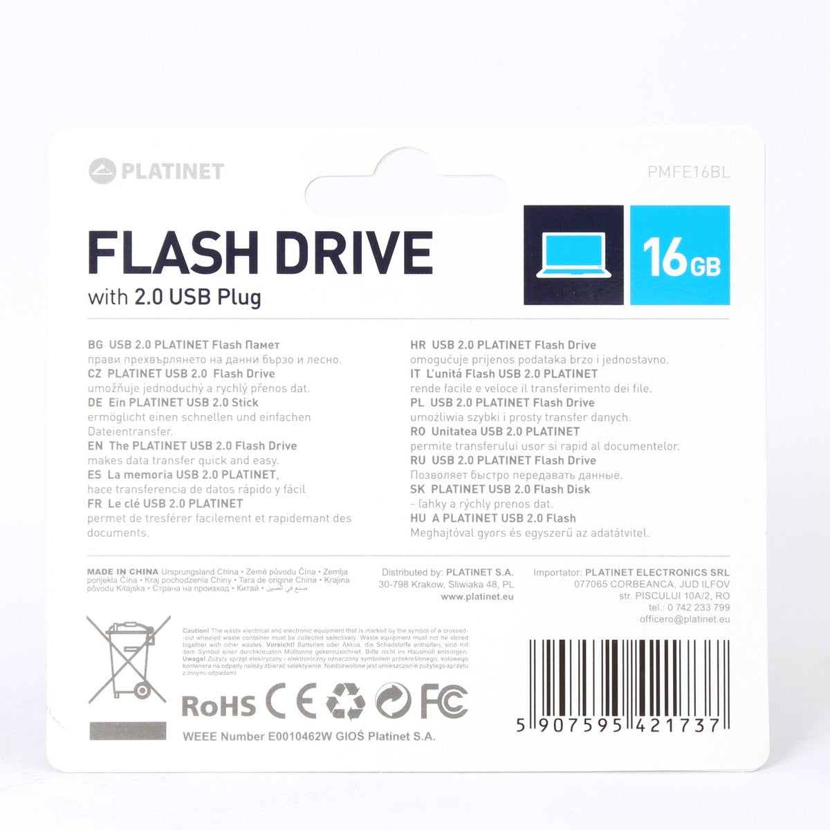 Platinet Pendrive Usb 2.0 X-Depo 16gb Pmfe16 Azul