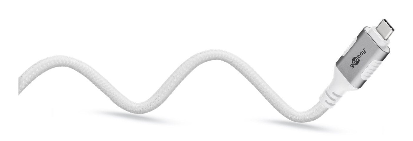 Cable Ethernet Goobay Usb-C 3.2 Gen2 Macho > Rj-45 Macho, Adaptador Lan Blanco, 3 Metros, Cubierta Textil Trenzada 74177