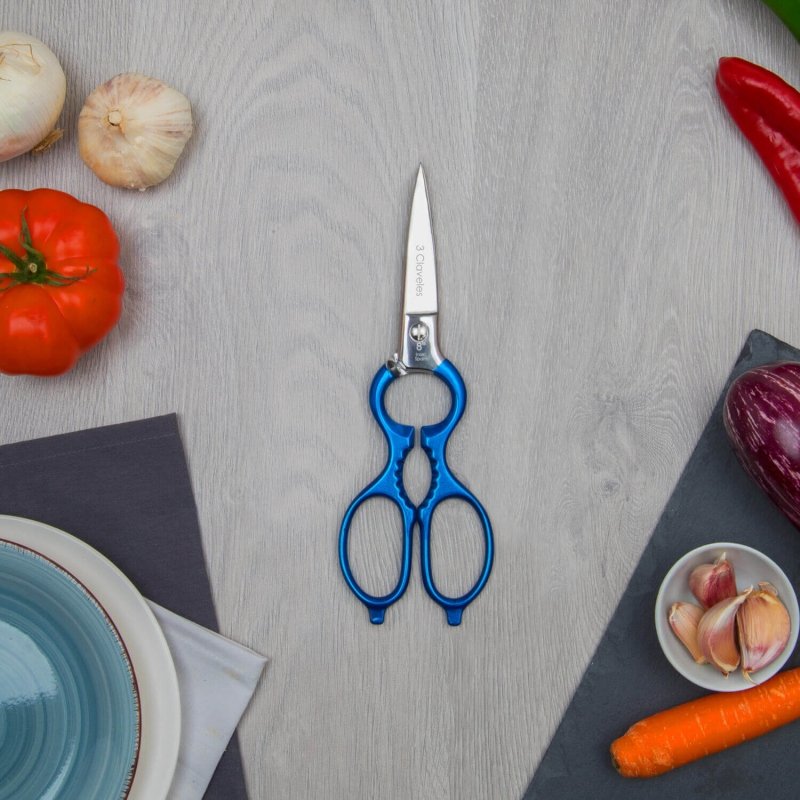 3 Claveles - Tijeras De Cocina Profesionales Varios Usos De 8" 20 Cm, Acero Forjado En Caliente
