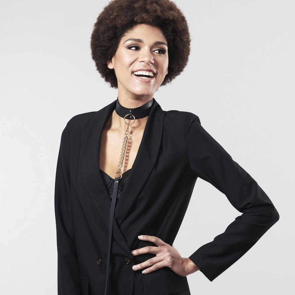 Bijoux Indiscrets Maze - Collar Con Correa Negro