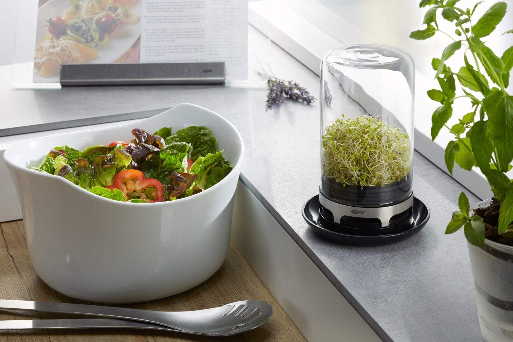 Gefu 18910 Jarra Acrilonitrilo Butadieno Estireno (Abs), Vidrio, Silicona, Acero Inoxidable Negro