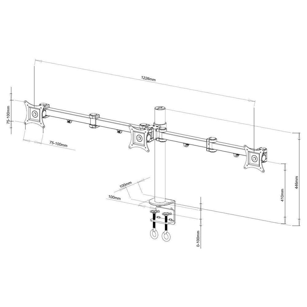 Techly Ica-Lcd 482-T Soporte De Mesa Para Pantalla Plana 61 Cm (24") Negro