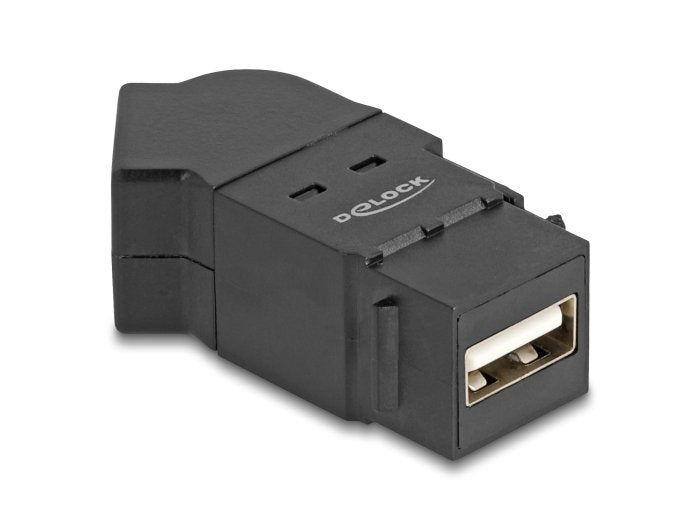 Delock Keystone Modul Usb 2.0 Typ-A Einbaubuchse Zu Typ-A Buchse 45° Gewinkelt Schwarz