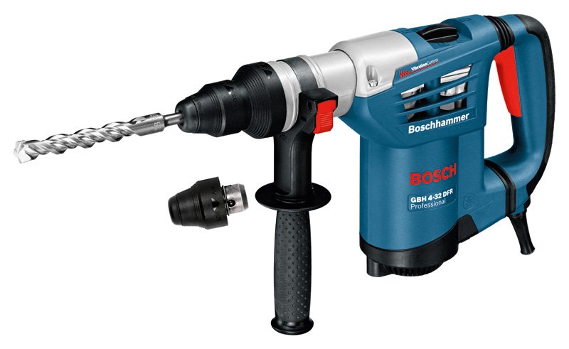 Taladro Bosch Professional Percutor Gbh 4-32 Dfr Professional Azul, 900 Vatios, L-Boxx 611332104