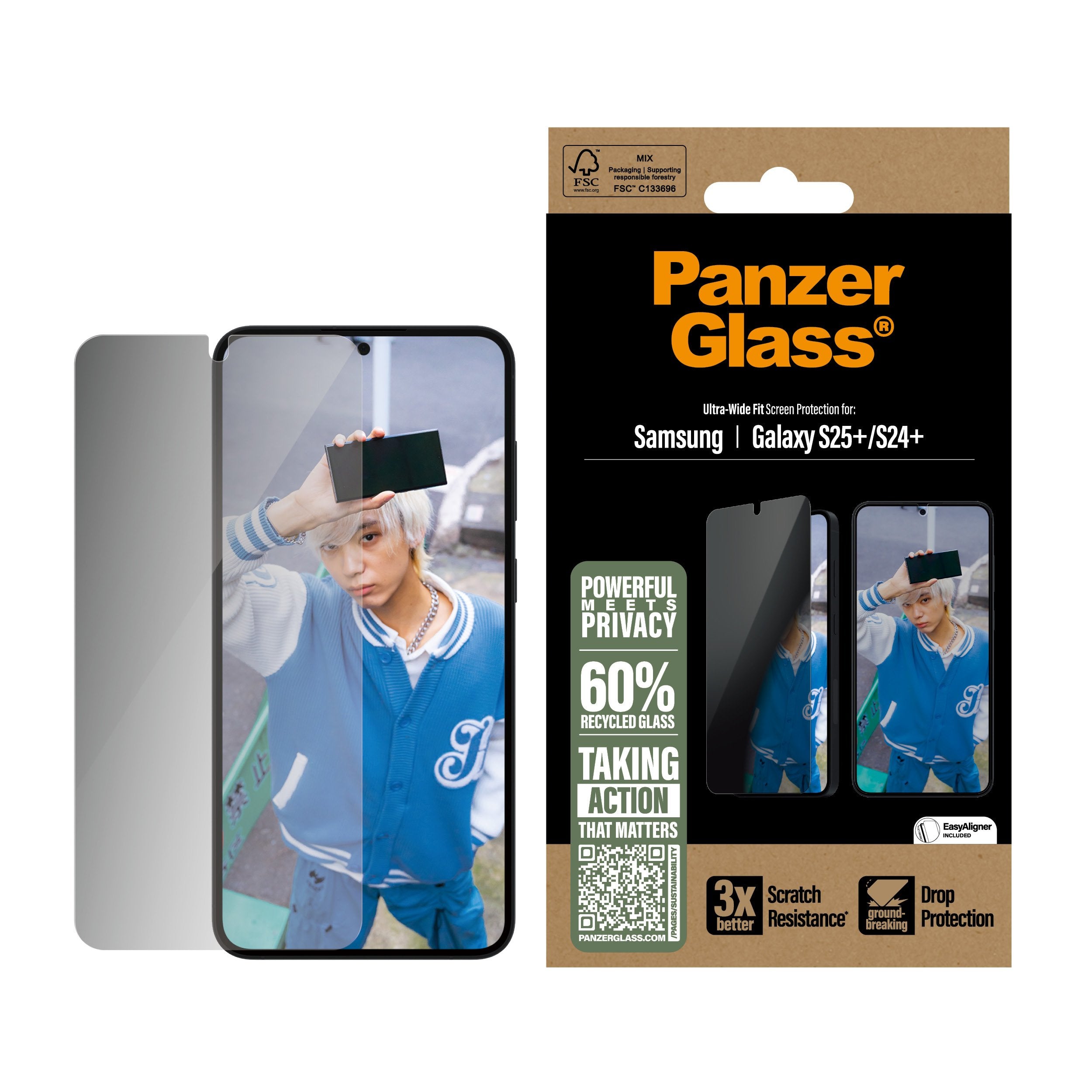 EAN 5715685017339 - PanzerGlass ® Privacy Screen Protector Samsung Galaxy S25+ | S24+ | Ultra-Wide Fit Protector de pantalla imagen 2