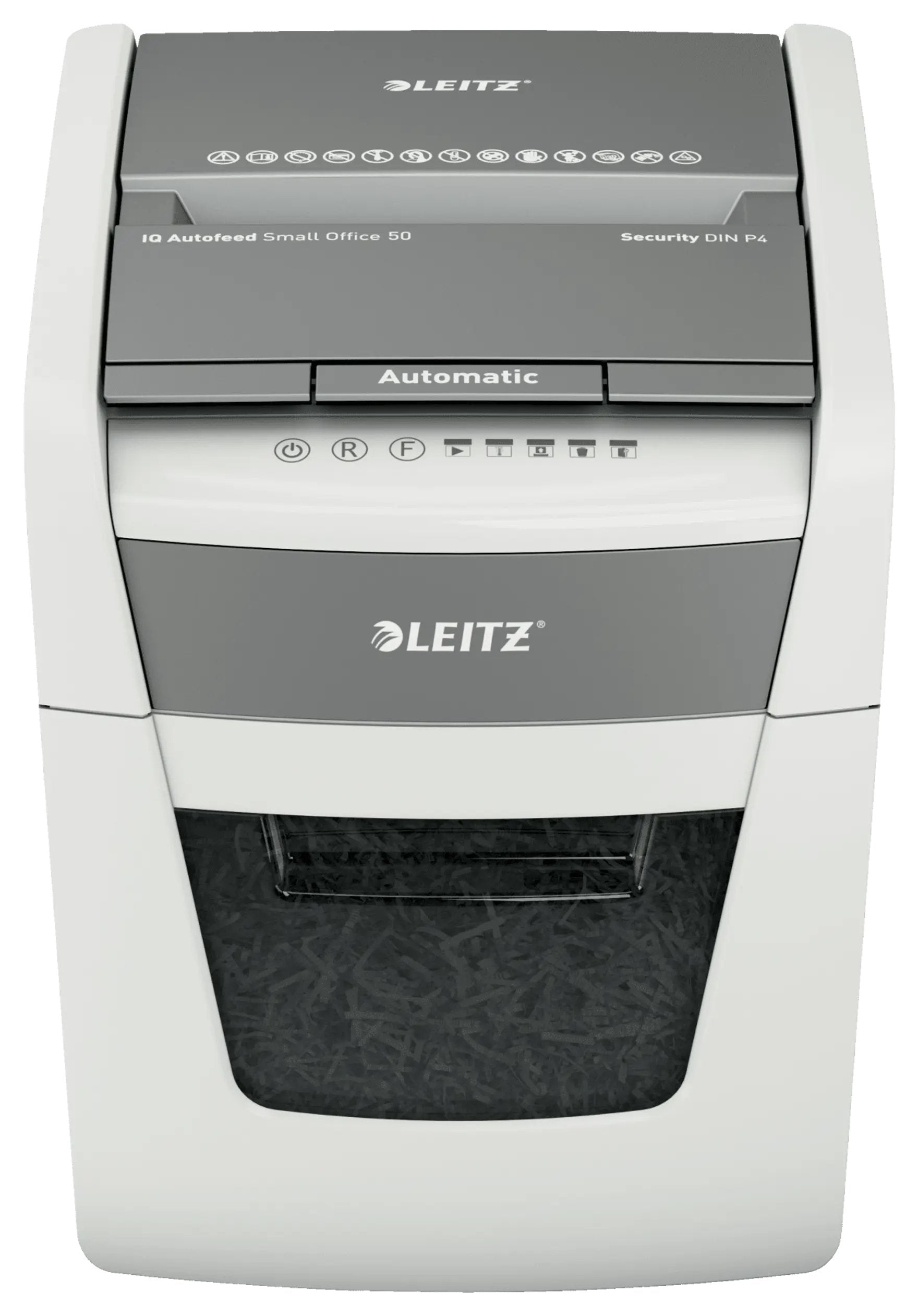 EAN 4002432128754 - Leitz Autofeed 50X P4 Small Office triturador de papel Corte cruzado 55 dB 22 cm Blanco imagen 1