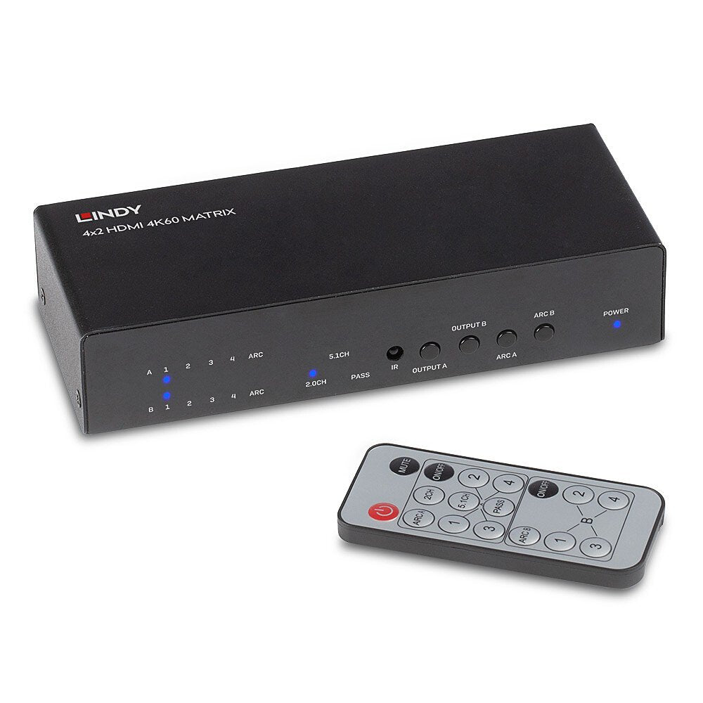 Conmutador De Matriz Lindy 4x2 Hdmi 2.0 18g