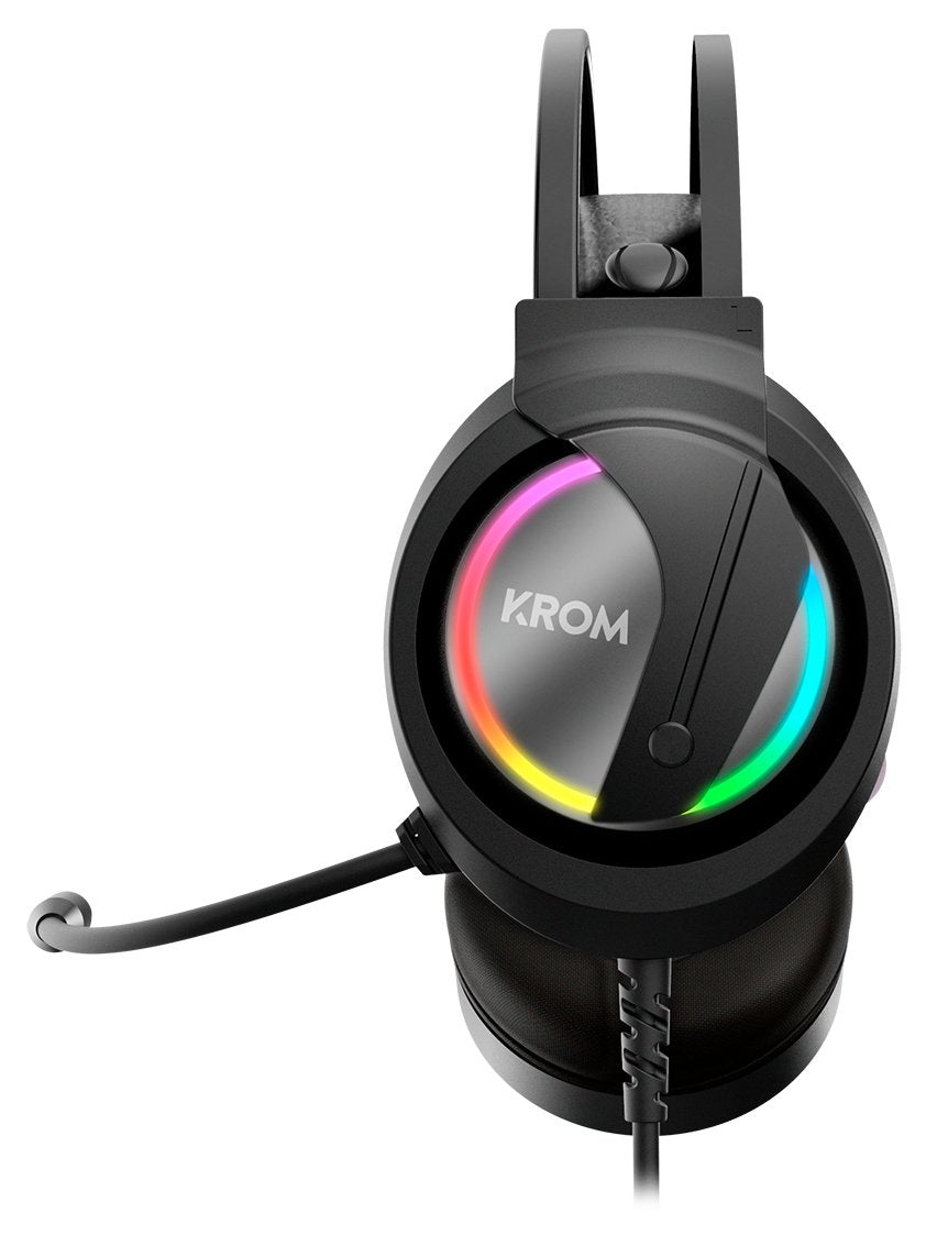 Auriculares Micro Krom Kappa Gaming Rgb 50mm/Rgb Led/ Microfono Flexible/Usb/Jack 3.5mm Nxkromkappa