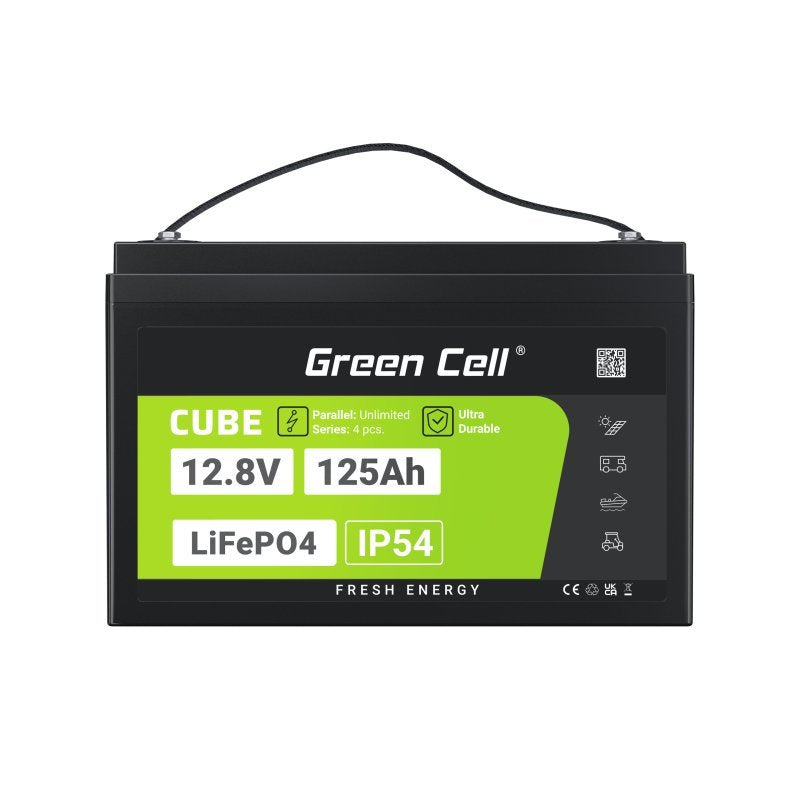 EAN 5904326374829 - Green Cell Žalias Cell CUBE LiFePO4 125Ah 12,8V 1600Wh liio geležies fosfato baterija kemperiui, sauls en imagen 11