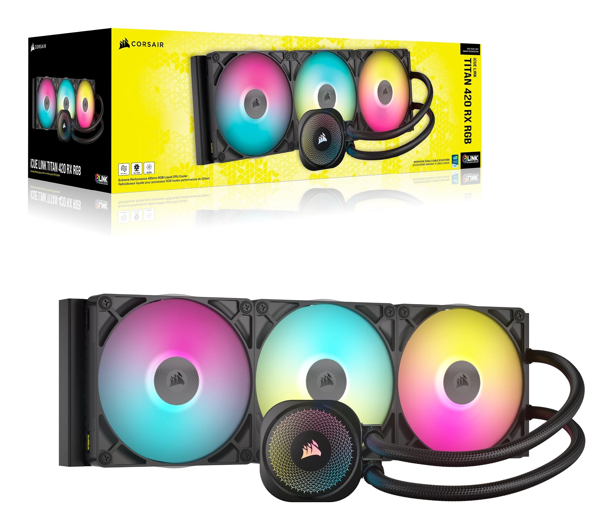EAN 0840006685449 - Corsair iCUE LINK TITAN 420 RX RGB Procesador Sistema de refrigeración líquida todo en uno 14 cm Negro 1 imagen 6