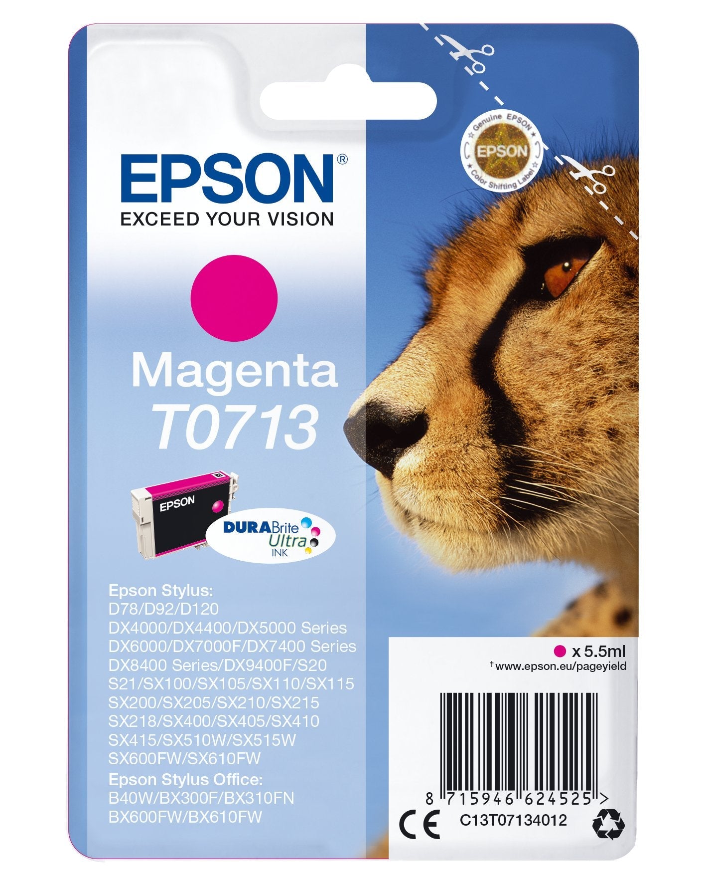 Tinta Original Epson T0713 5.5 Ml Magenta
