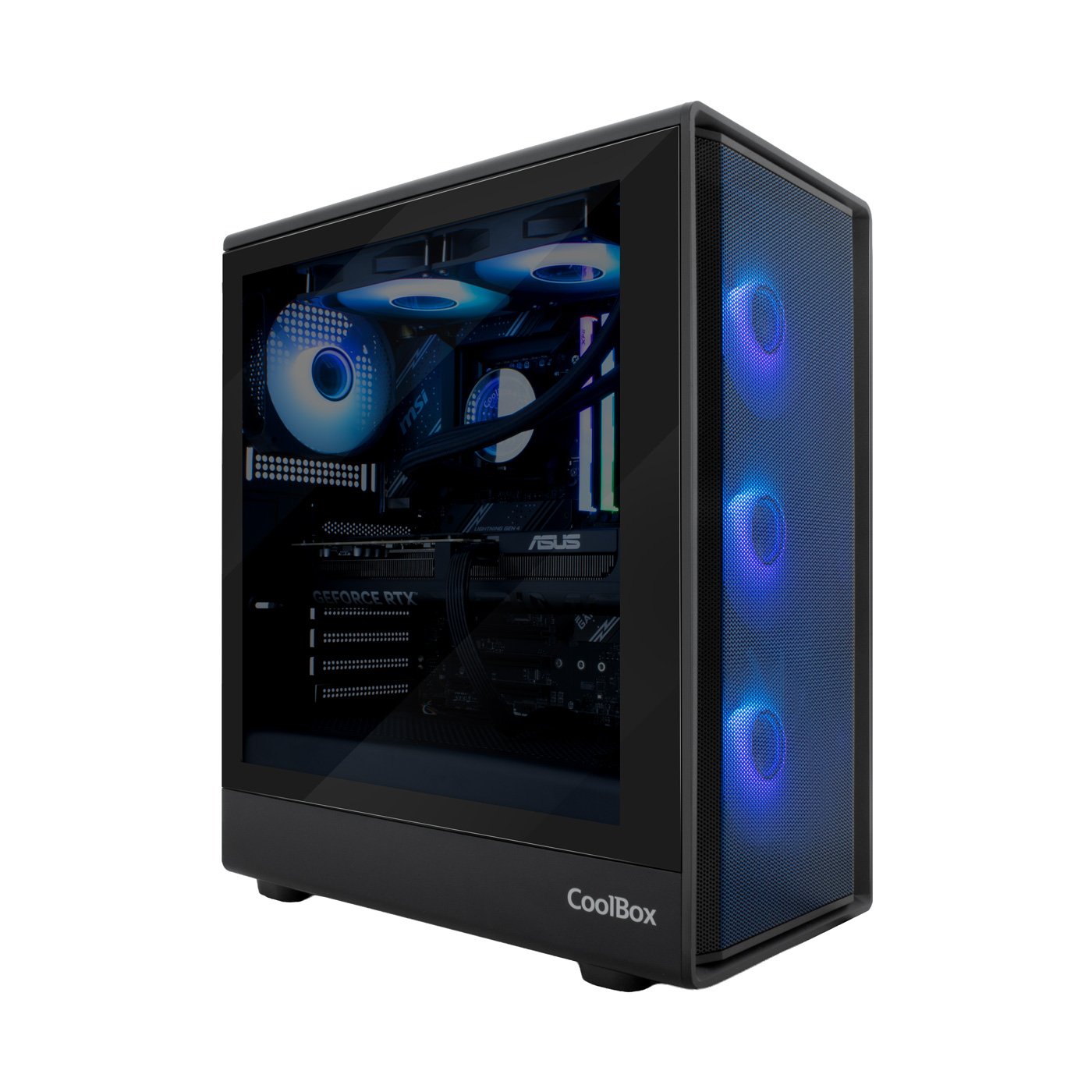 Coolbox Caja Atx Ga700 Darkside Gpu Max 315mm Cristal Templado Liquida 240mm Usb-C Negra