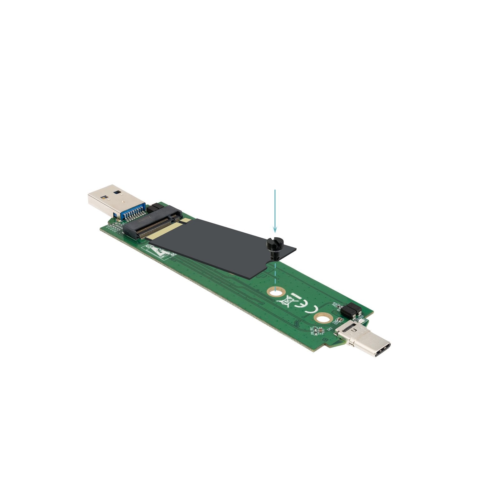 Caja Externa Para Disco Ssd M.2 Nvme Tooq Tqe-2240b Usb 3.0 Usb Tipo-C 3.2 Gen2