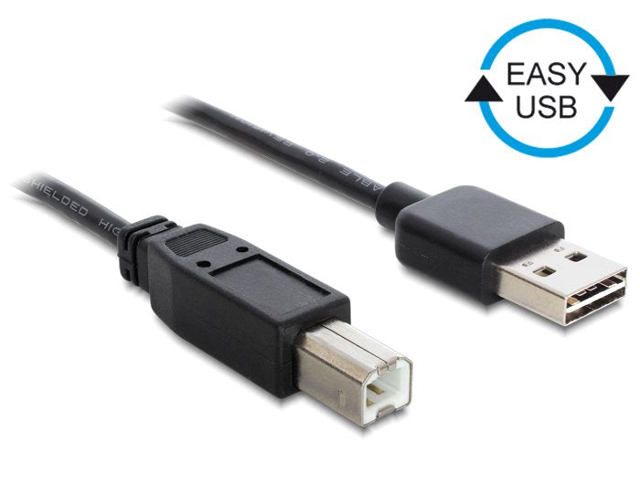 Delock Cable Easy-Usb 2.0 Type-A Macho Usb 2.0 Type-B De 0,5 M Negro