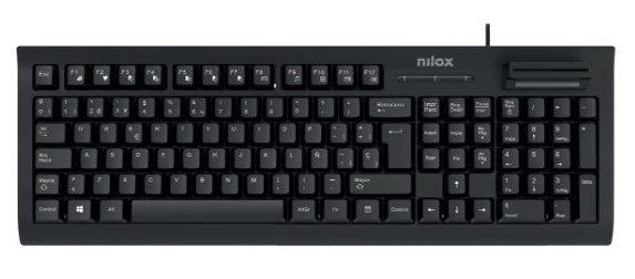 Teclado Español Usb Nilox Con Lector Dnie Smart Card Nxkire0001