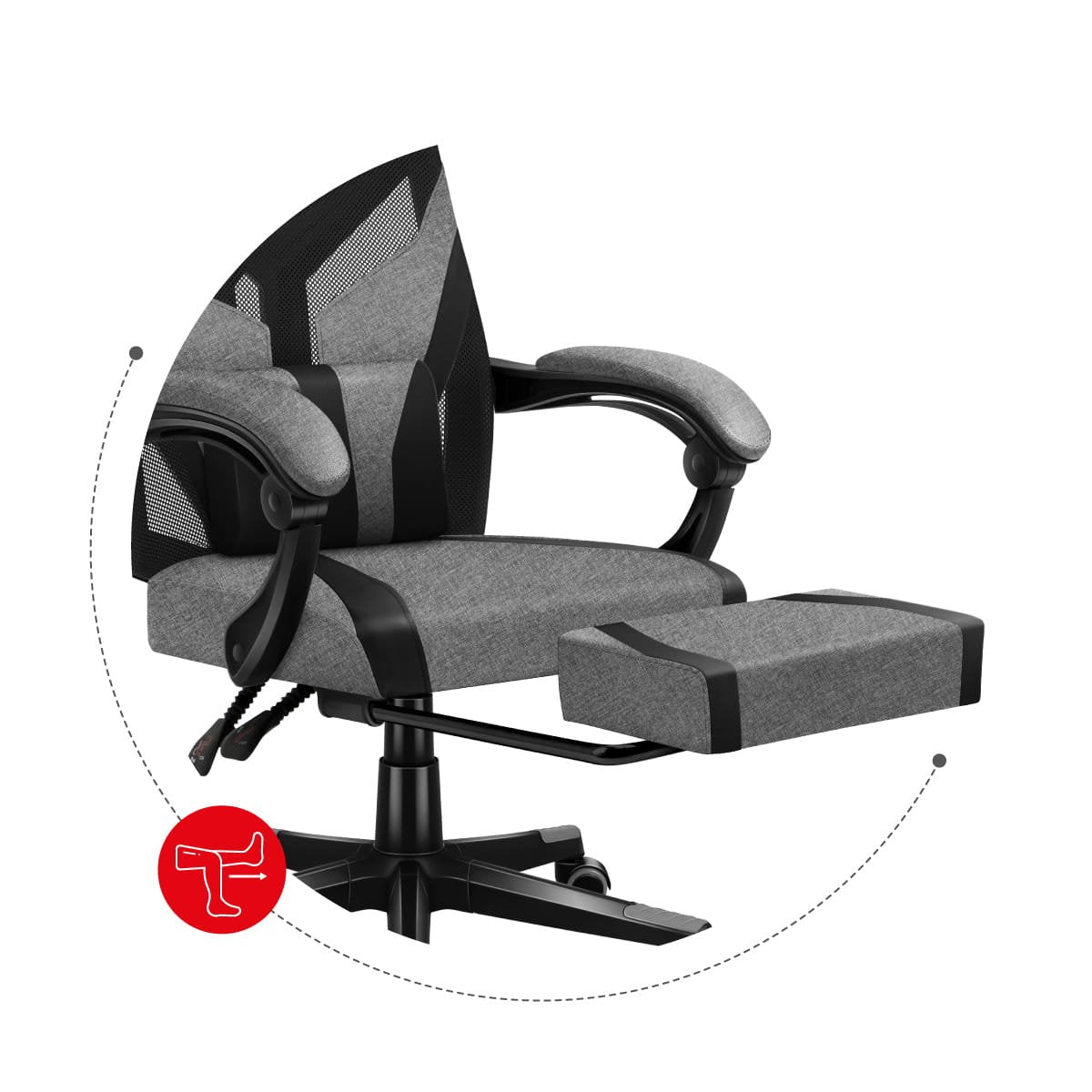EAN 5903796010817 - Huzaro Combat 5.0 Silla para videojuegos de PC Asiento de malla Negro, Gris imagen 14