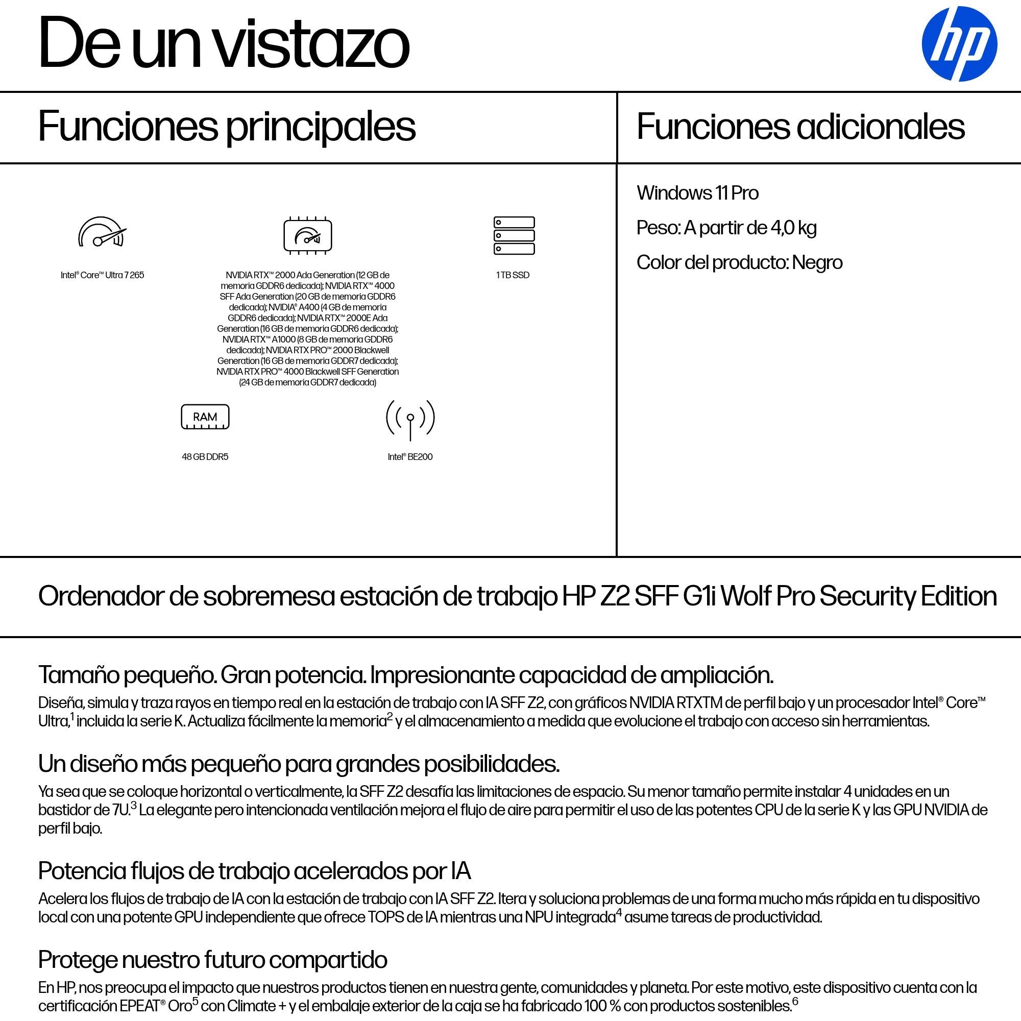 EAN 0199896738644 - HP Z2 SFF G1i Workstation Desktop PC Wolf Pro Security Edition Intel Core Ultra 7 265 48 GB DDR5-SDRAM 1 imagen 3