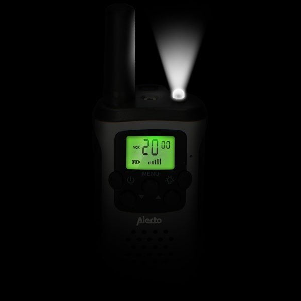 Alecto Walkie Talkie 2er Set 7 Km Reichweite, Weiss/Schwarz