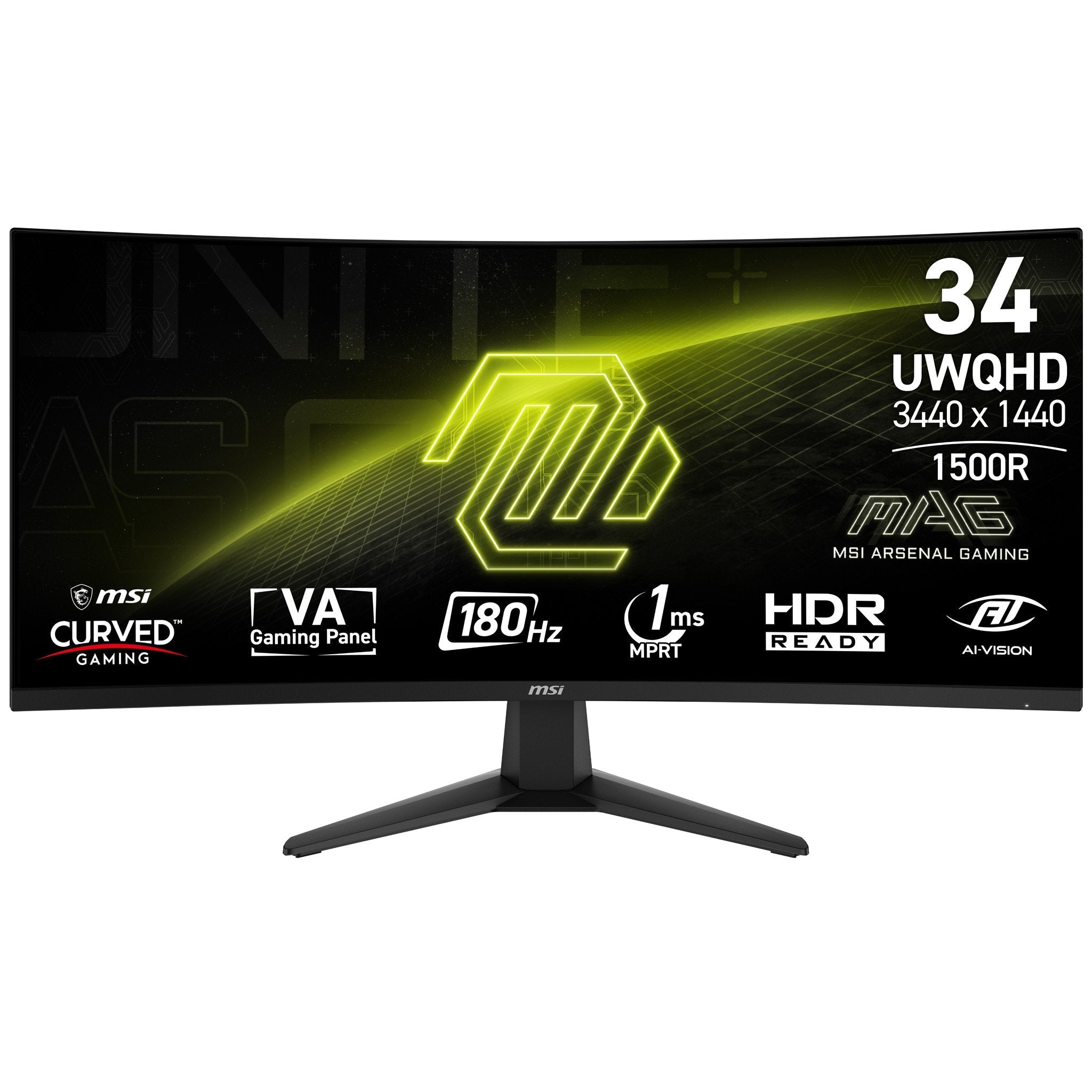 Monitor Msi Mag 346cq 34" 3440 X 1440 Pixeles Ultrawide Dual Quad Hd Lcd Negro