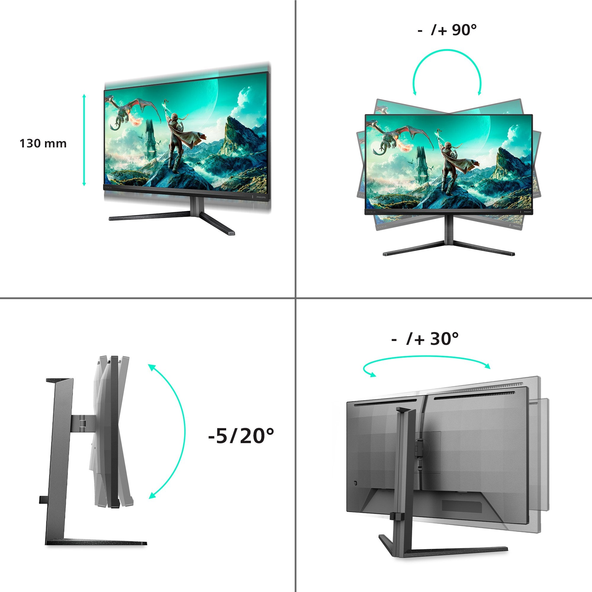 EAN 8721038004298 - Philips Evnia 3000 27M2N3800A/00 pantalla para PC 68,6 cm (27") 3840 x 2160 Pixeles 4K Ultra HD LCD Negro imagen 3