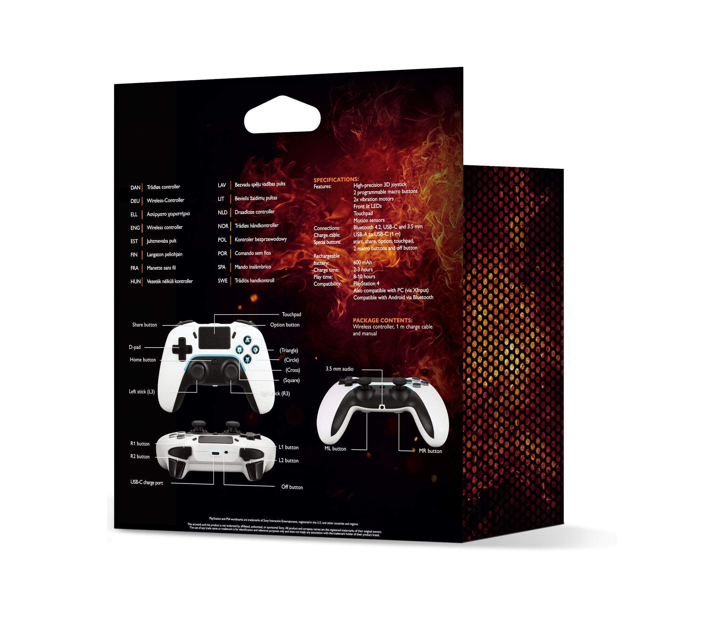 Deltaco Wireless Ps4/Pc Contr. Bt Weiá