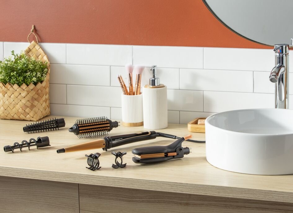 EAN 3121040081860 - Rowenta Infinite Looks CF4231 Herramienta de peinado con múltiples accesorios Caliente Negro, Bronce 1,8 imagen 2