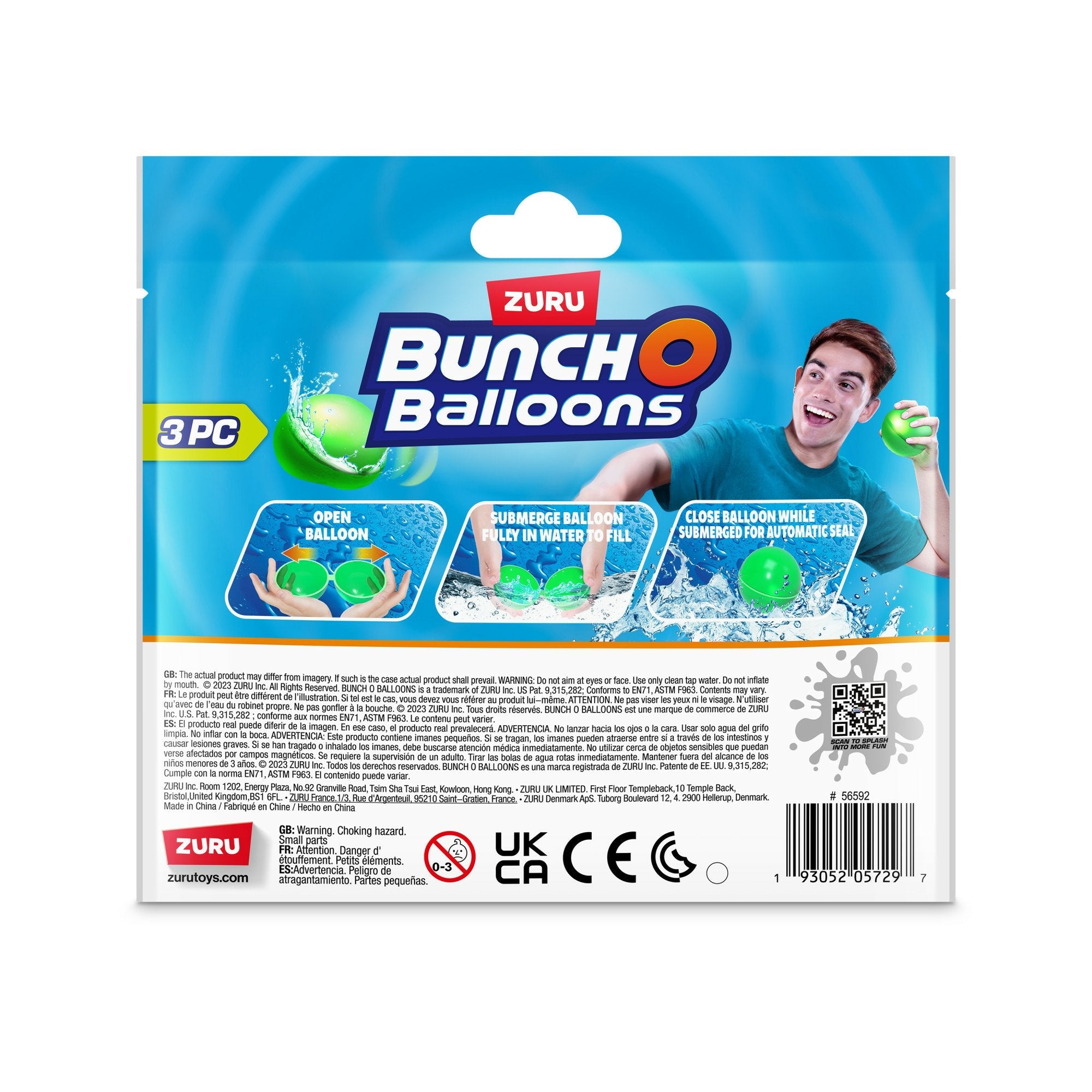 Zuru Bunch O Globos Globos De Agua Reutilizables Paquete De 3 Juguetes Acuáticos 56592uq1