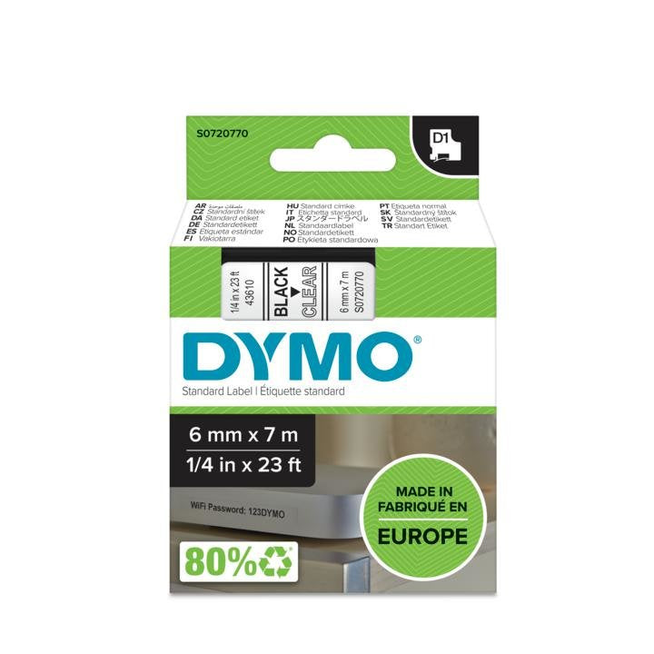 EAN 5411313436106 - DYMO D1 Standard - Black on Transparent - 6mm cinta para impresora de etiquetas Negro sobre transparente imagen 2