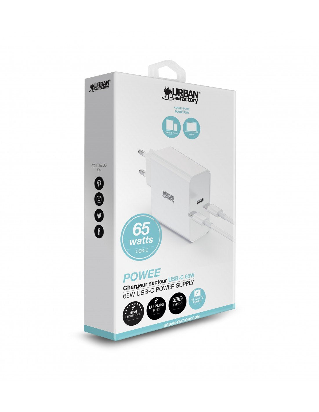 EAN 3760170861586 - Urban Factory Powee Universal Blanco Corriente alterna Interior imagen 3