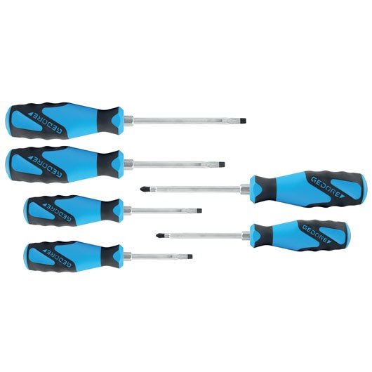 Juego De Destornilladores Gedore Con Casquillo De Impacto, 6 Piezas Azul/Negro, Ranurados Y Phillips Ph 1878743