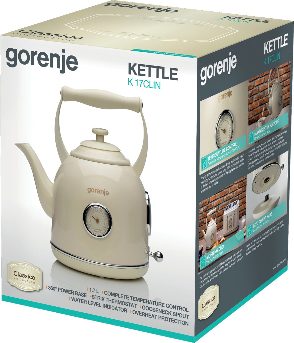 EAN 3838782555855 - Gorenje K17CLIN tetera eléctrica 1,7 L 2000 W Crema de color imagen 3