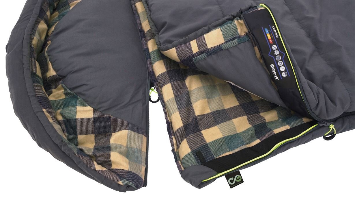 Saco De Dormir Outwell Camper Cremallera Izquierda Gris