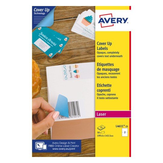 EAN 5014702139925 - Avery L4611-25 etiqueta autoadhesiva Rectángulo Permanente Blanco 50 pieza(s) imagen 1