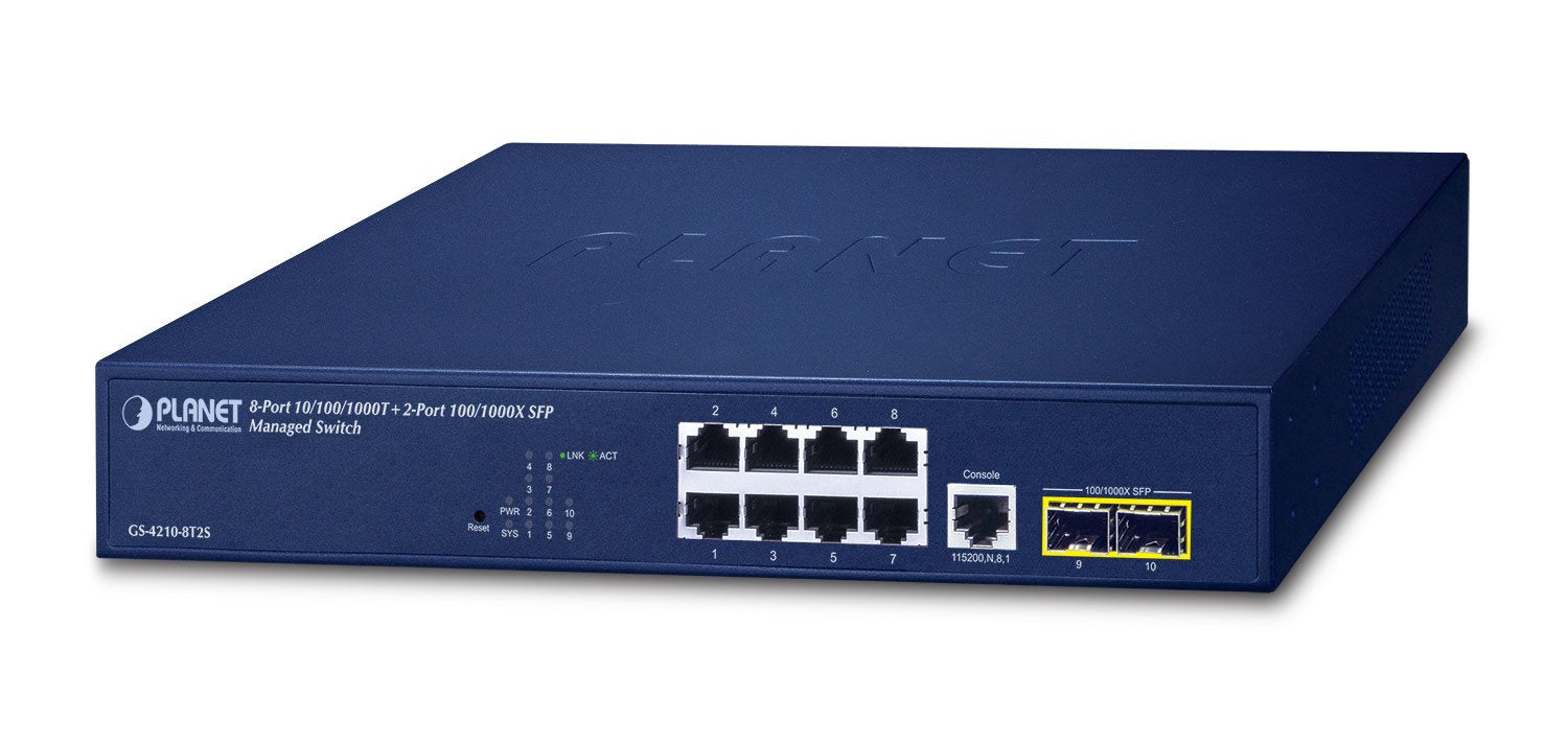 EAN 4711605286039 - PLANET 10/100/1000T + 2-Port Gestionado L2/L4 Gigabit Ethernet (10/100/1000) 1U Azul imagen 1
