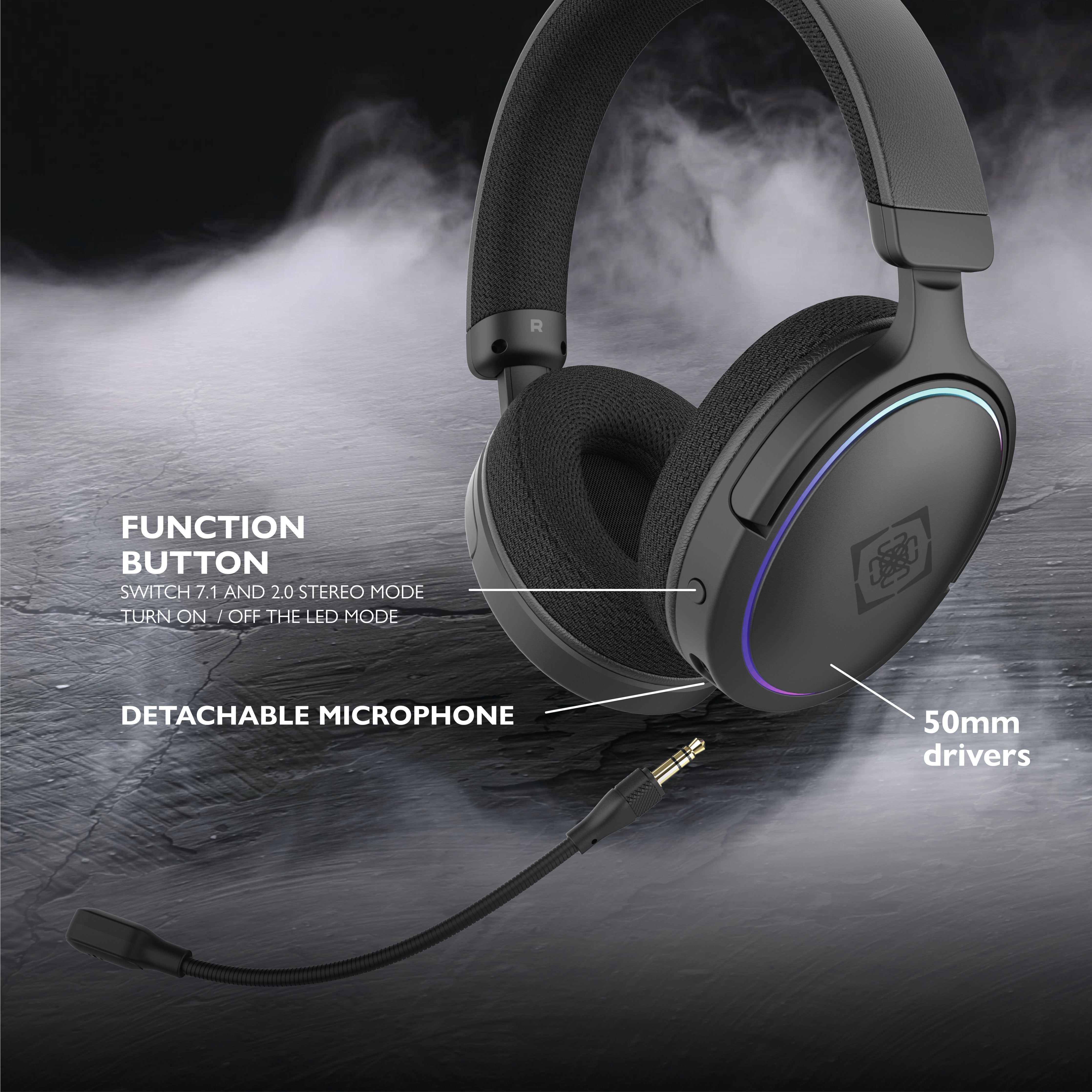 EAN 7333048060808 - Deltaco Gaming GAM-162 auricular y casco Auriculares Alámbrico Diadema Juego USB Tipo C Negro imagen 12