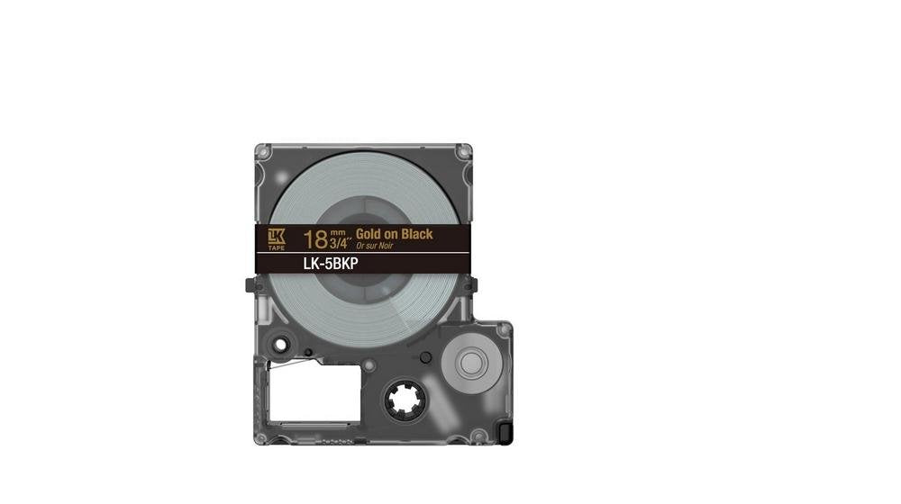 Epson Labelworks Lk-5bkp - Metálico - Dorado A Negro - Rollo (1,8 Cm X 9 M)