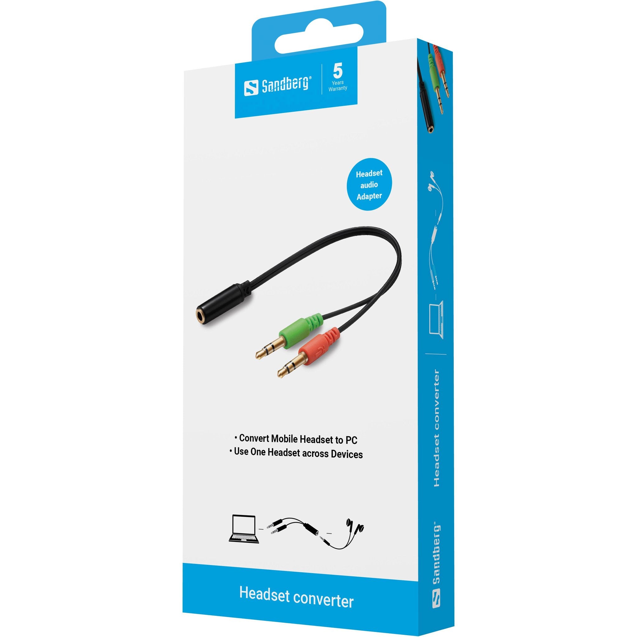 EAN 5705730508677 - Sandberg 508-67 cable de audio 2 x 3.5mm 3,5mm Negro imagen 3