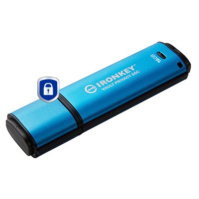 EAN 0740617330298 - Kingston Technology IronKey Vault Privacy 50 unidad flash USB USB Tipo C 3.2 Gen 1 (3.1 Gen 1) Negro, Azu imagen 2