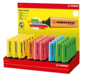 Stabilo Expositor 45 Marcadores Fluorescentes Boss Original 6 Colores Surtidos