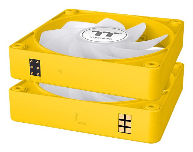 Ventilador De Refrigeración Para Pc Thermaltake Ct140 Ex Reverse Argb Sync Bumblebee, Ventilador De Caja Amarillo, Paquete De 3, 140 Mm Cl-F227-Pl14bb-A