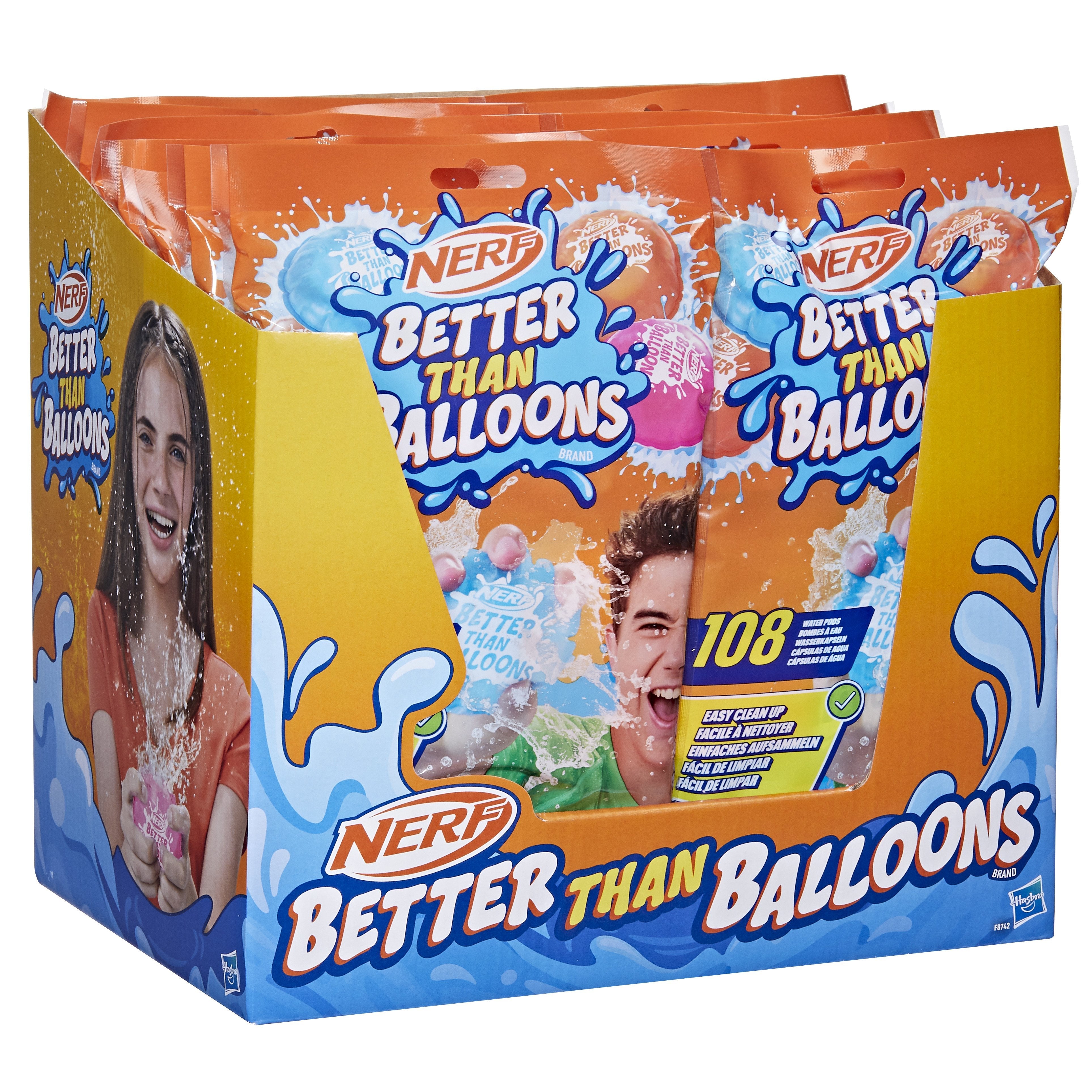 Hasbro Nerf Super Soaker Better Than Balloons 108 Piezas, Juguete Acuático Multicolor F87425l4