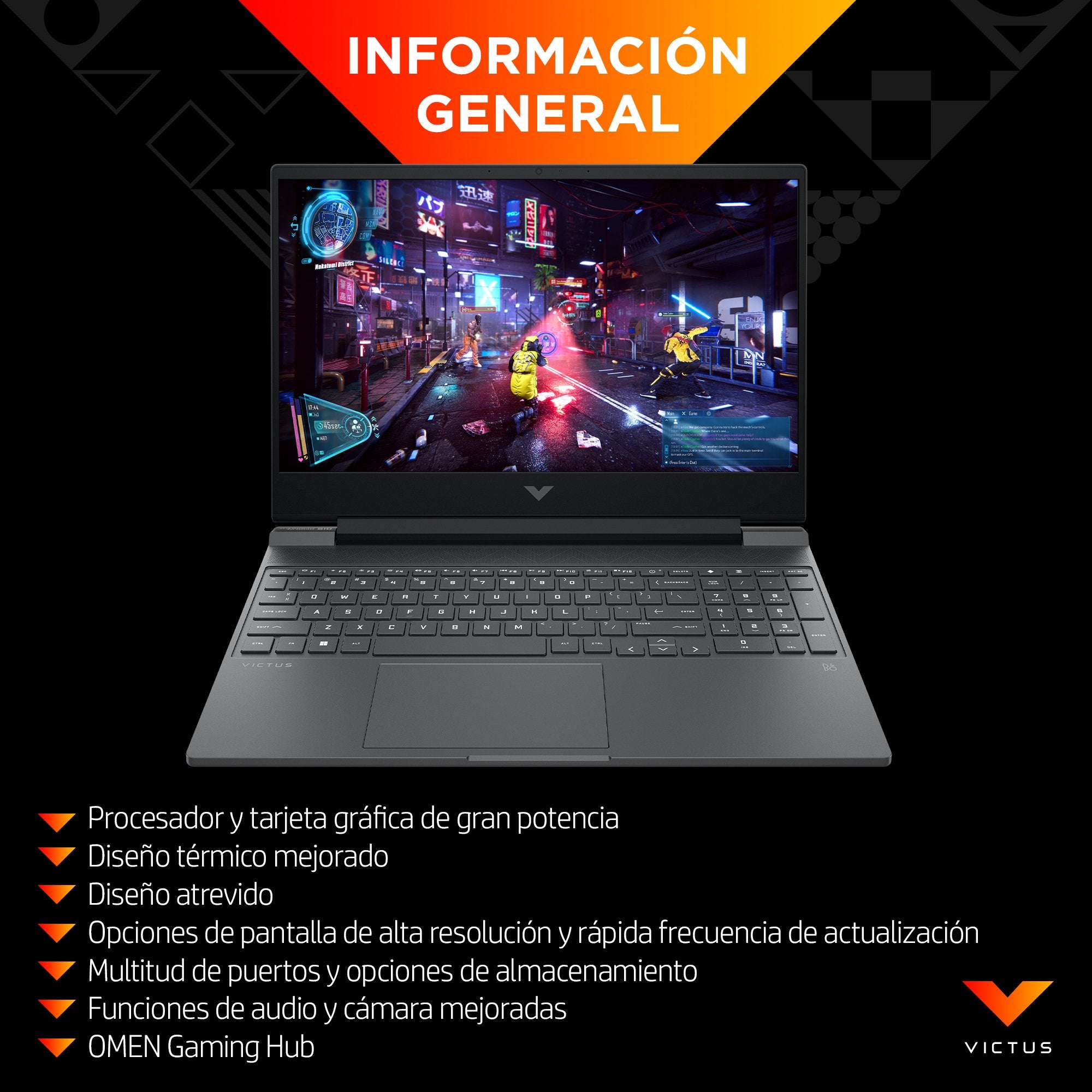EAN 198122312030 - HP Victus Gaming Victus 15-fa0049ns Intel® Core™ i7 i7-12650H Portátil 39,6 cm (15.6") Full HD 16 GB DDR4- imagen 9