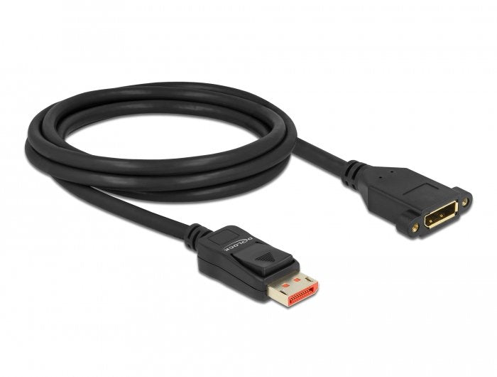 Delock Displayport Cable De Extensión Para Instalación 8k 60 Hz 2 M