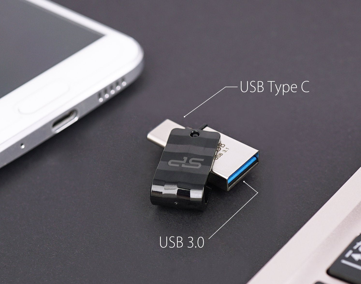 EAN 4712702655940 - Silicon Power Mobile C31 unidad flash USB 32 GB USB Type-A / USB Type-C 3.2 Gen 1 (3.1 Gen 1) Negro, Plat imagen 9