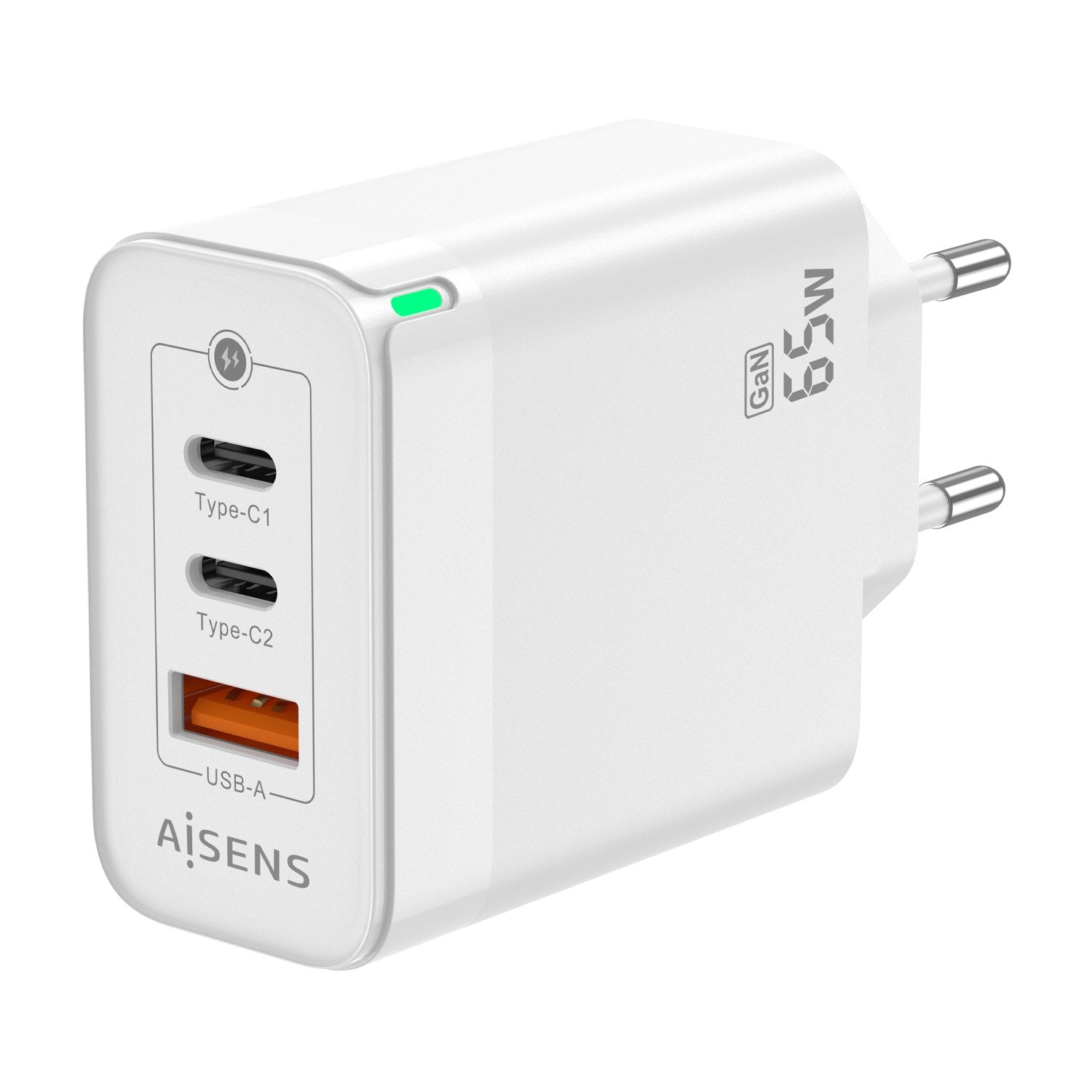 EAN 8436574708745 - AISENS ASCH-65W3P007-W cargador de dispositivo móvil Universal Corriente alterna Carga rápida Interior imagen 2