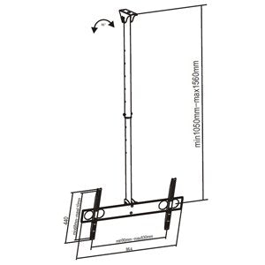 Sunne Pl-C62 Soporte De Techo Para Pantalla Plana 160 Cm (63") Negro
