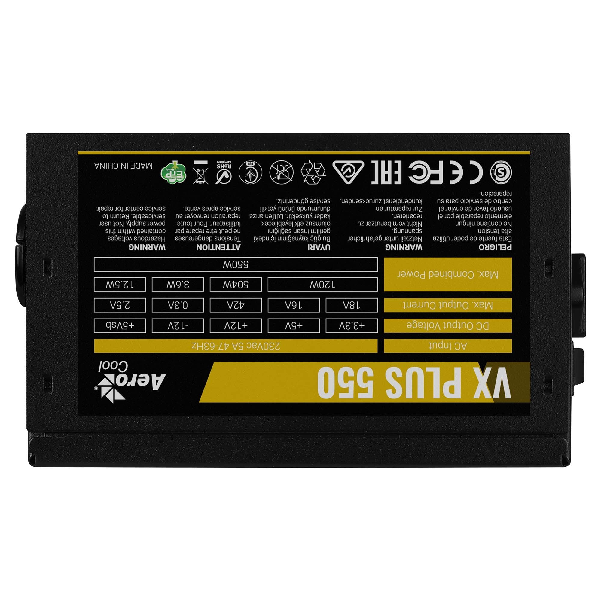 EAN 4718009151918 - Aerocool VX PLUS 550 unidad de fuente de alimentación 550 W 20+4 pin ATX ATX Negro imagen 3