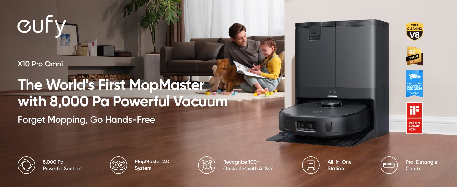 Robot De Limpieza Con Estación De Vaciado Automático Eufy X10 Pro Omni