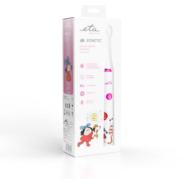 Eta Sonetic Kids Maxipes Niño Cepillo Dental Sónico Rosa, Blanco