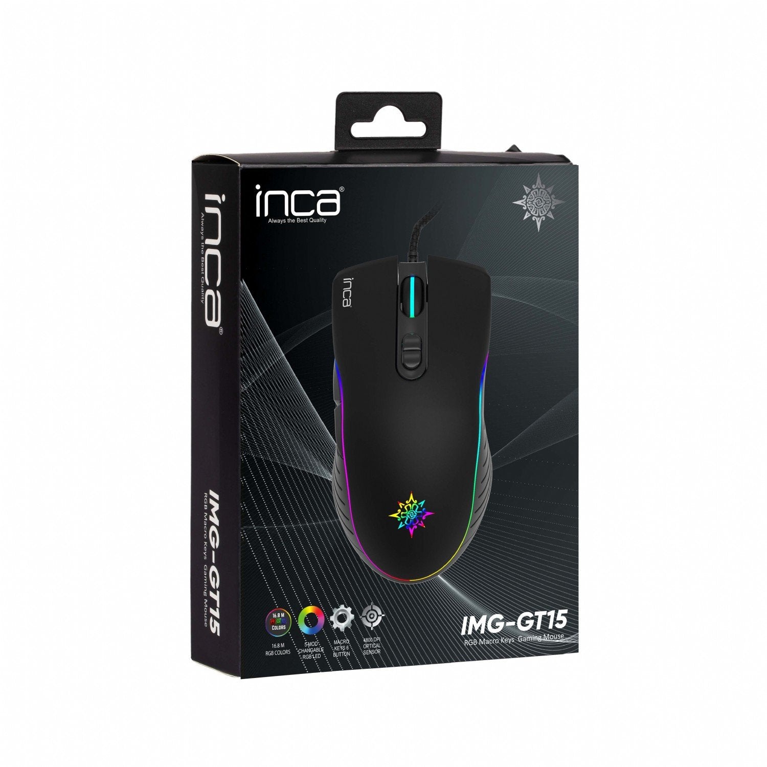 Inca Gaming Raton Img-Gt15 4800 Dpi, Rgb, 7 Botones, Usb